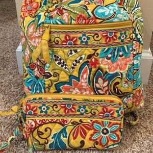 Vera Bradley Drawstring Backpack + Wristlet Wallet in Provencal